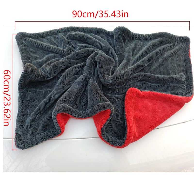 Premium Microfiber Car Towel, 1200 Gsm, Dual-Sided Absorbent, Quick Drying, Large Size 60x90cm, Ideal for Auto Cleaning
