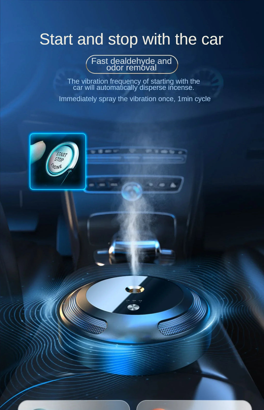 Smart Car Air Freshener Fragrance Diffuser Car Mist Humidifier Essential Oil Diffuser Aromatherapy Interior Accessories