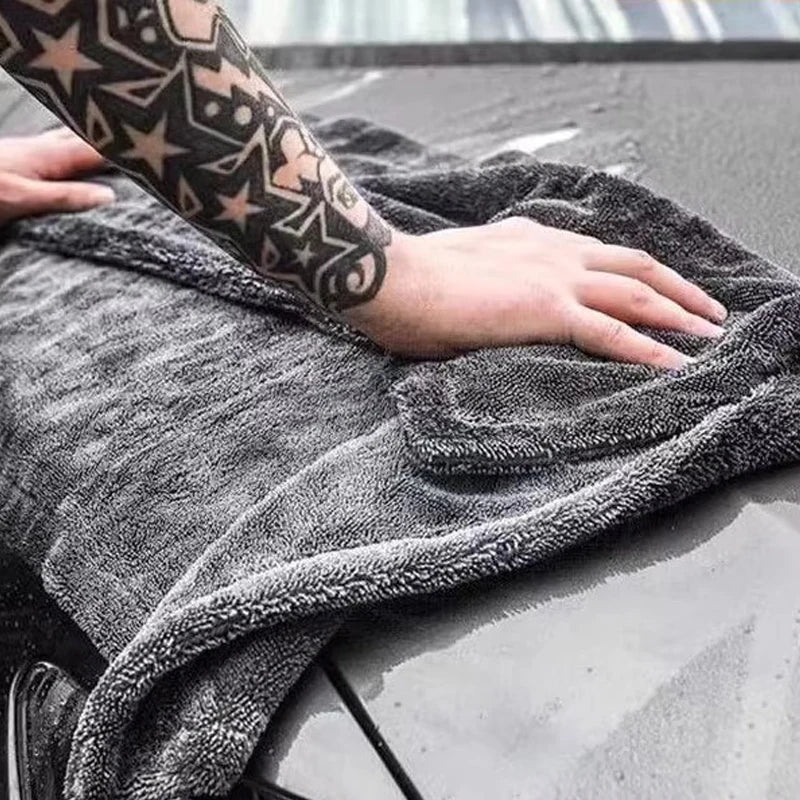 Premium Microfiber Car Towel, 1200 Gsm, Dual-Sided Absorbent, Quick Drying, Large Size 60x90cm, Ideal for Auto Cleaning