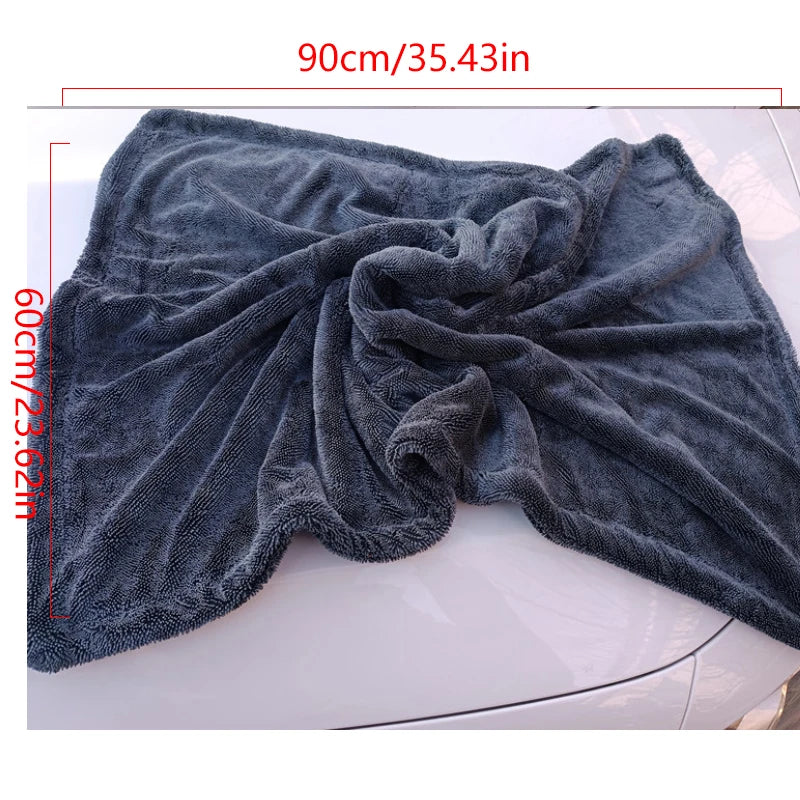 Premium Microfiber Car Towel, 1200 Gsm, Dual-Sided Absorbent, Quick Drying, Large Size 60x90cm, Ideal for Auto Cleaning