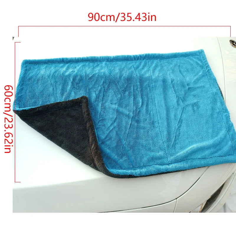 Premium Microfiber Car Towel, 1200 Gsm, Dual-Sided Absorbent, Quick Drying, Large Size 60x90cm, Ideal for Auto Cleaning